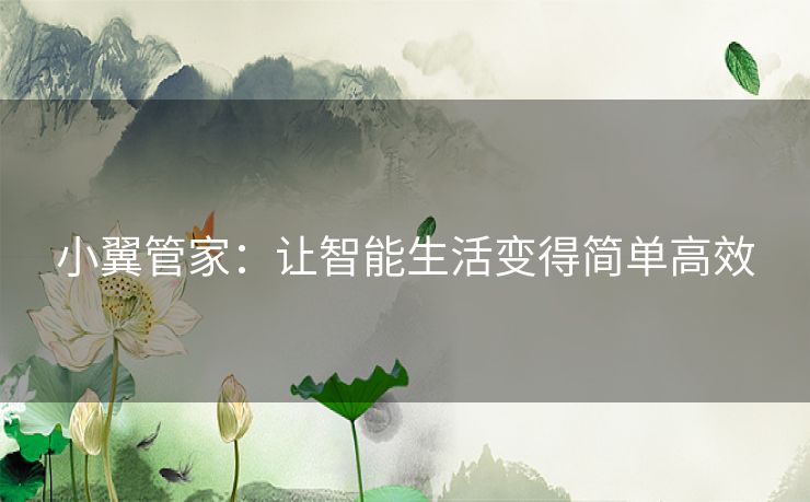 小翼管家：让智能生活变得简单高效