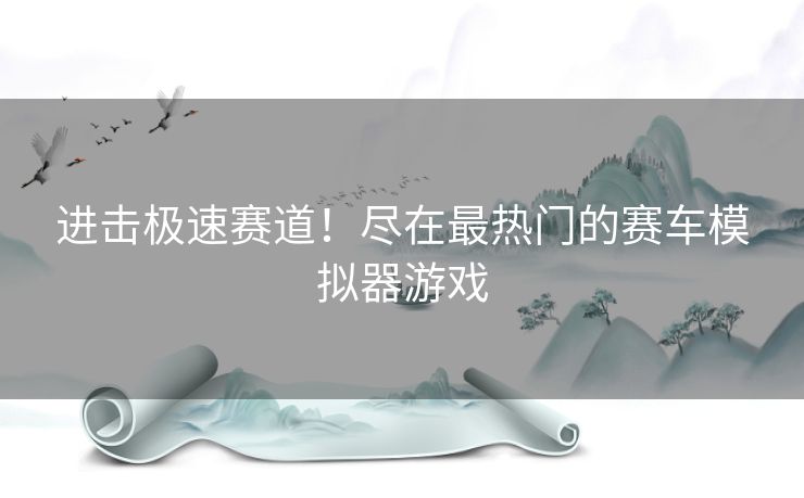进击极速赛道！尽在最热门的赛车模拟器游戏