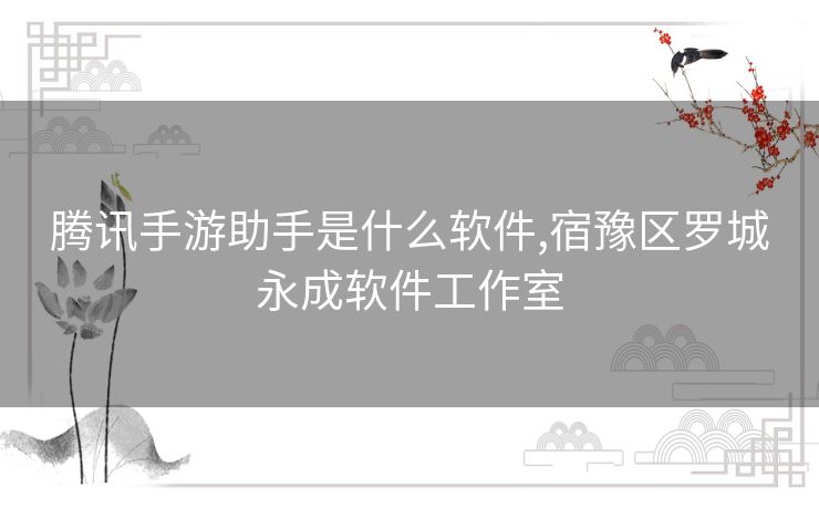 腾讯手游助手是什么软件,宿豫区罗城永成软件工作室