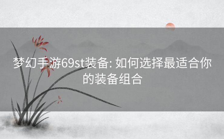 梦幻手游69st装备: 如何选择最适合你的装备组合 梦幻手游69st装备: 如何选择最适合你的装备组合
